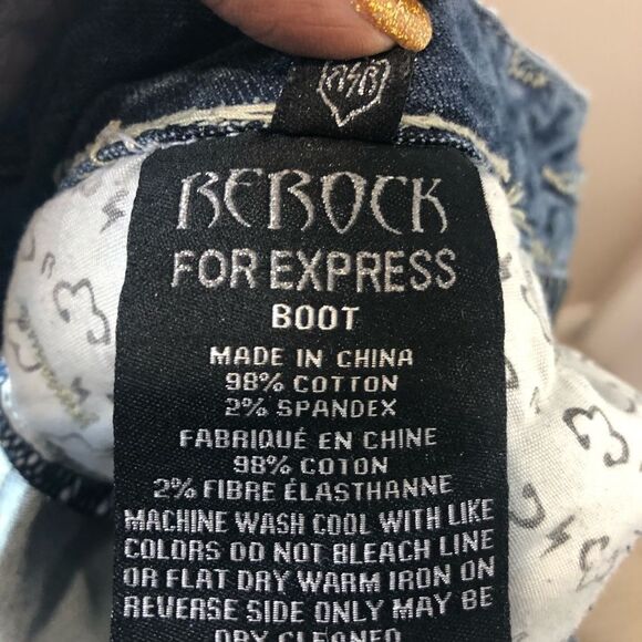 Rerock for Express boot cut blue jeans, size 4 short - Picture 5 of 14